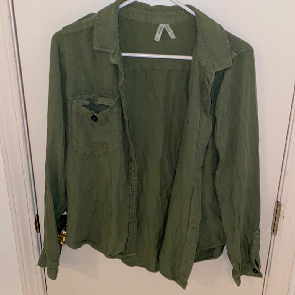 Button down green top from Mudd